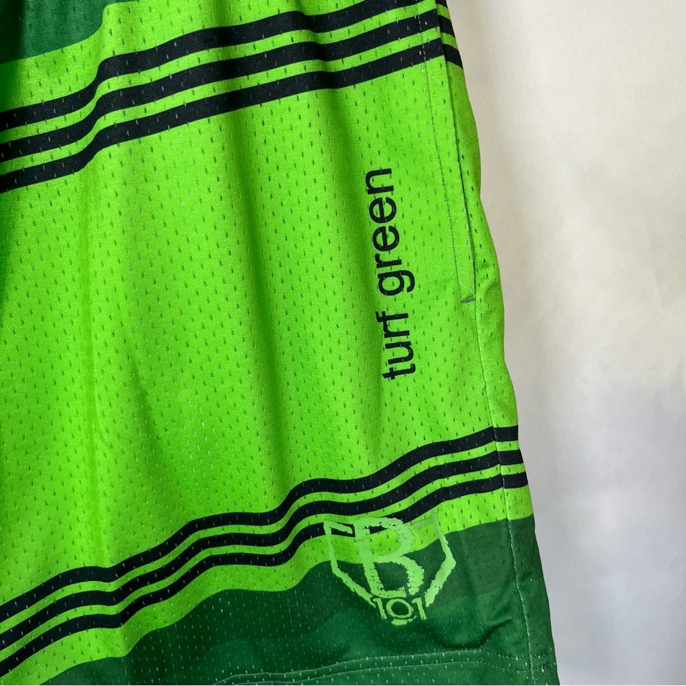 Baseball Lifestyle 101 Crayon Mesh Athletic Shorts‎ Turf Green Large Workout - Picture 3 of 6